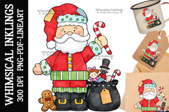 Festive Santa Sublimation Clipart| DTF Clipart Product Image 1