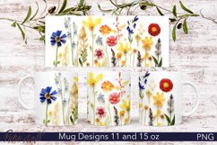 Floral Mug Wrap | Wildflowers PNG | Colorful Design Product Image 1