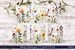 Wildflowers Mug Wrap | Floral Design Product Image 1