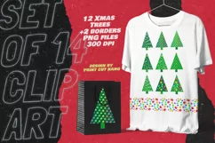 Striped Christmas Trees Clipart Set of 12 PNG files Product Image 6