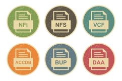 Set Of File Formats Icons Product Image 1