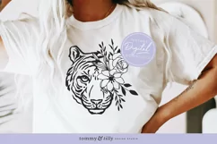 Flower Tiger No.2 SVG Cut File for Cricut and Silhouette Product Image 2