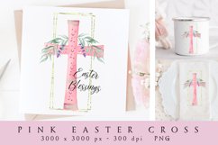 Pink Easter Cross with Palms and Lavender Design Product Image 1