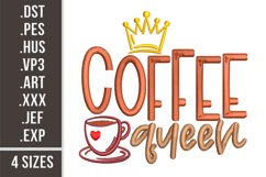 Coffee Queen l Embroidery design Product Image 1