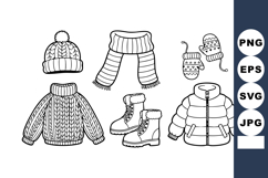 Winter clothing set with hat scarf mittens sweater boots and Product Image 1