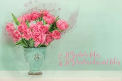 Pink tulip flowers Watercolor style picture Mother Day Product Image 2