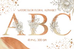 Watercolor Sublimation Floral Alphabet Neutral Colors Product Image 1