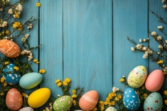 easter wooden planks flat lay Product Image 1