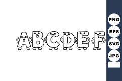 Alphabet characters A to F with funny faces and arms in play Product Image 1