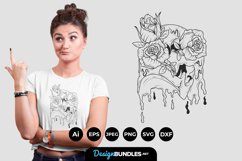 Melting Skull and Rose SVG Product Image 1