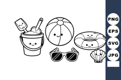 Cute summer beach toys bucket shovel ball sunglasses float s Product Image 1