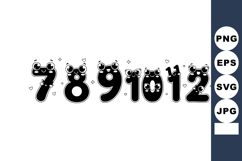 Cartoon numbers seven eight nine ten eleven twelve with eyes Product Image 1
