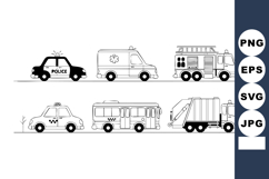 Emergency and service vehicles including police car ambulanc Product Image 1
