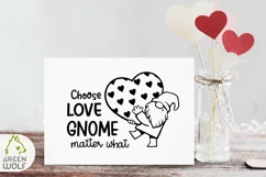 Gnome svg Choose love Valentine gnomes svg files for cricut Product Image 5