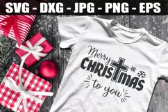 Merry Christmas To You SVG DXF EPS Merry Christmas Cross Product Image 4