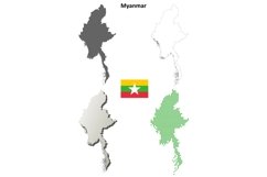 Myanmar outline map set Product Image 1