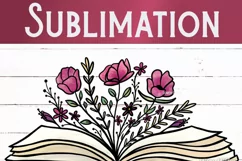 Floral Book Sublimation PNG | Cream Book with Flowers PNG Product Image 3