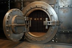 Industrial vault door secured with steel bolts Product Image 1