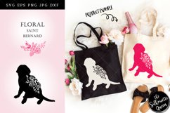 Floral Saint Bernard Dog svg file for cricut, for silhouette Product Image 2