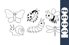 Cute cartoon insects and small animals collection with butte Product Image 1