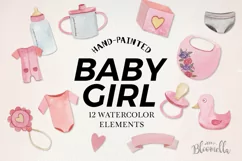 Baby Girl Watercolour Pink Babies Bibs Toys Collection Product Image 1