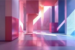 Vibrant abstract geometry shapes in a modern architectural i Product Image 1