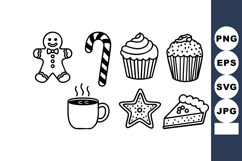 Christmas holiday themed cookies candy coffee cupcake star p Product Image 1