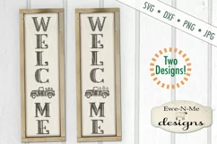 Welcome Spring Easter Truck Porch Sign Design SVG DXF Files Product Image 1