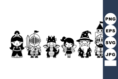 Medieval fantasy characters including princess knight dragon Product Image 1