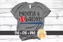 Raising A Baller - Baseball SVG PNG DXF Cut File Product Image 1
