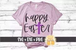 Happy Easter - Christian Cross SVG PNG DXF Cut Files Product Image 1