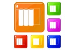 Rolls of paper icons set vector color Product Image 1