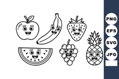 Cute cartoon fruit characters with smiling faces including a Product Image 1