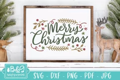 Farmhouse Christmas Sign SVG | Merry Christmas SVG Product Image 1