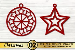 Christmas Ornament SVG PNG EPS DXF Christmas Earings SVG Product Image 5