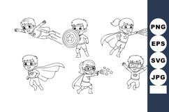 Superhero child characters performing various actions and po Product Image 1