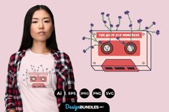 Floral Cassette for T-Shirt Design Product Image 1