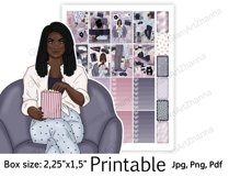 African American Movie Night Sticker Box Size 2,25"x1,5" Product Image 4