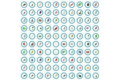 100 indicator icons set, isometric 3d style Product Image 1