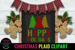 Christmas Plaid Clipart I Christmas Holiday Sublimation PNG Product Image 8