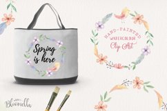 Birds Flower 6 Wreaths Watercolor Florals Spring Easter Product Image 3