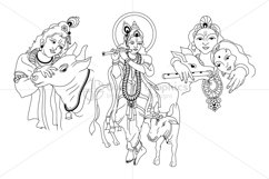 Krishna Radha - Indian Hindu Deity with Nandi Product Image 1