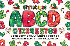 Christmas Alphabet png clipart, christmas letters doodle Product Image 1