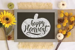 Happy Harvest SVG Cut File - Fall Farmhouse SVG PNG DXF EPS Product Image 3