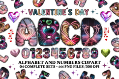 Valentine Alphabet Clip Art, valentines day letters doodle Product Image 1