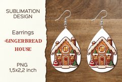 Christmas Gingerbread | Earring Teardrop | Sublimation Desig Product Image 1
