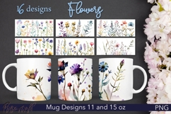 Floral Mug Wraps Bundle | Watercolor Wildflowers Product Image 1