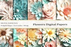3D Flowers Digital Papers Product Image 1