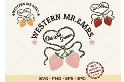 Bride Groom Strawberry SVG Cowgirl Product Image 1