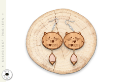 Cute Kawaii Cat Earrings Laser Cut Bundle Product Image 2